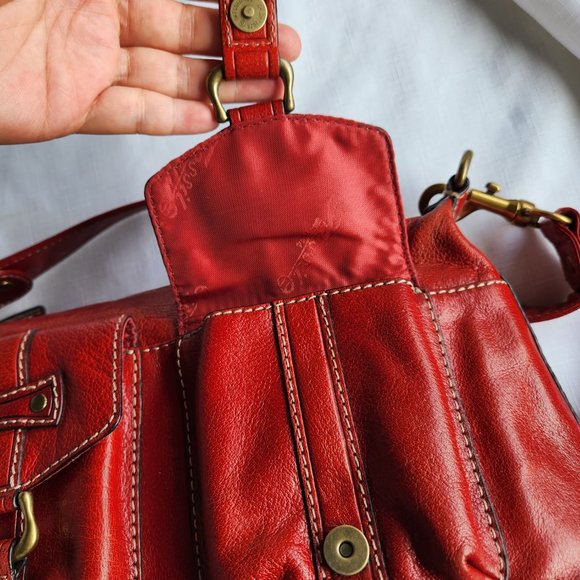 Fossil Red Leather Lady Purse/ Handbag - Picture 8 of 16